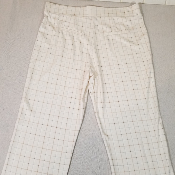 Crosby Women’s Pants Sz XL Pull On High Rise Straight Leg Beige Checker Pattern - Picture 5 of 11
